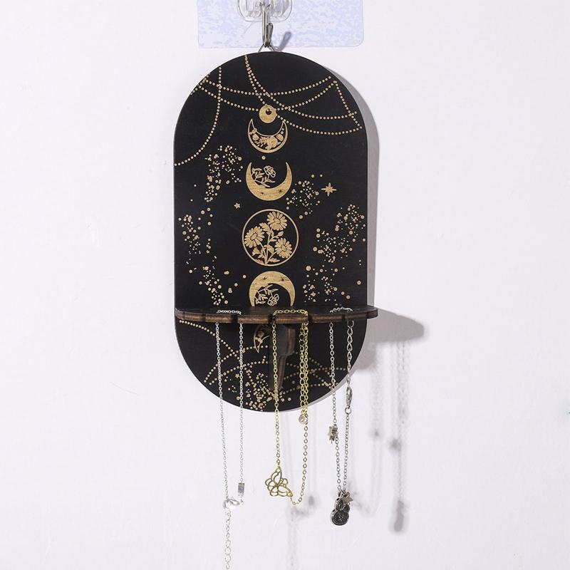 Деревянная черная хрустальная витрина Bohemian Hand Stand Witch Wooden Hanging Bracket Wall Storage Holders Decorative Poles