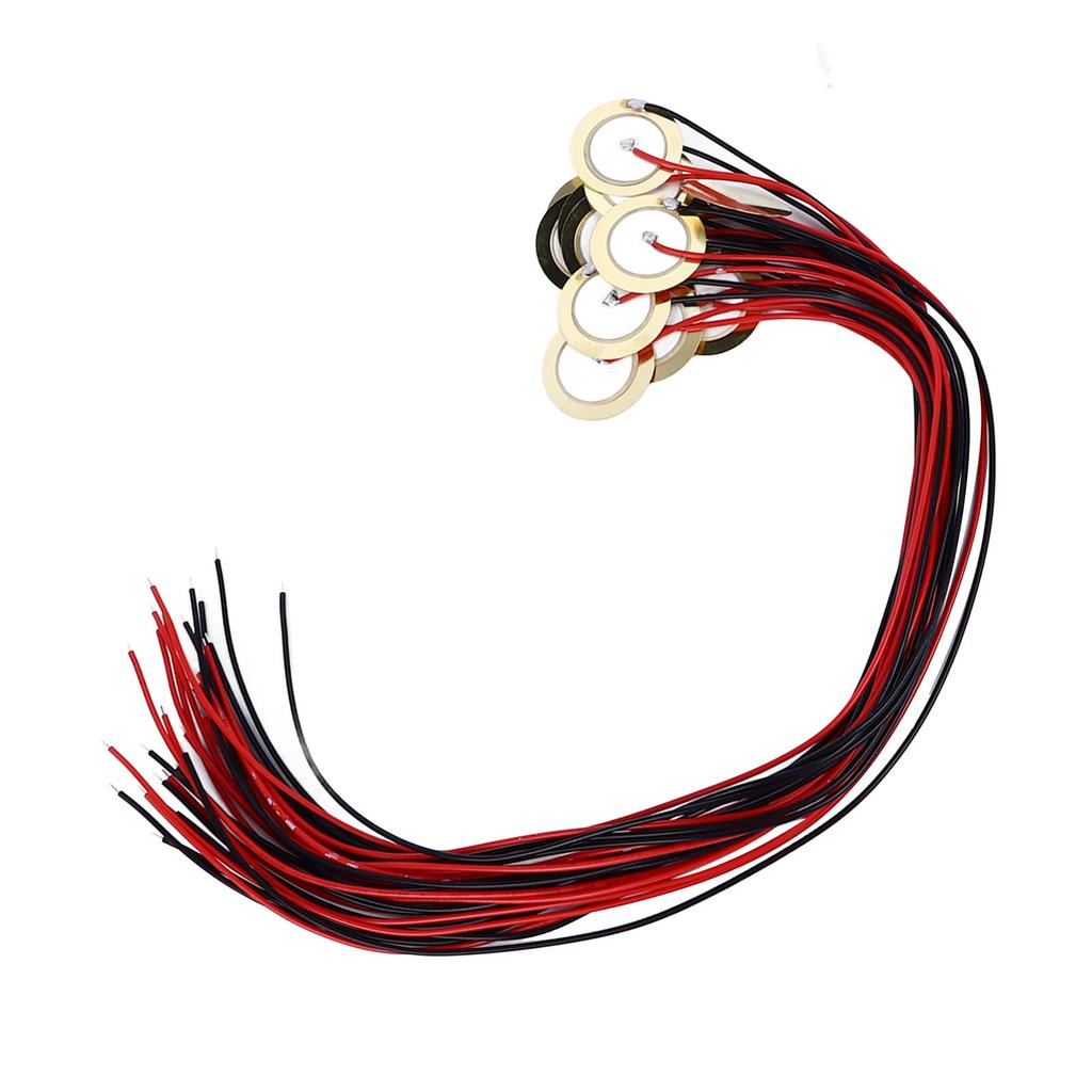 15Pcs 20mm Piezo Discs Transducer Contact Microphone Trigger Sound Sensor with 9.8in Wires for