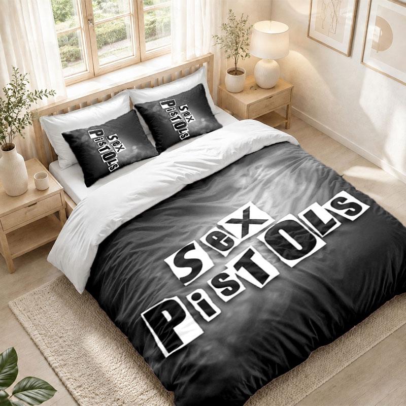 Bedding Set 1 Duvet Cover 2 Pillowcases Sex Pistols Print Bedroom Home Decoration