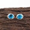 Серьги с голубым топазом Swiss Blue Topaz Gemstone Earring, 925 Solid Sterling Silver Earrings Jewelry Handmade Earrings, Silver Jewelry For Gift