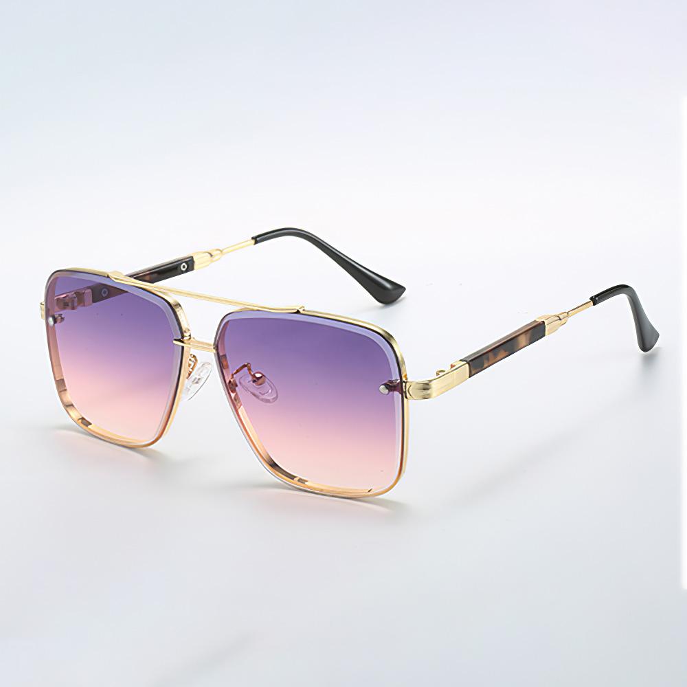 Новые винтажные женские солнцезащитные очки, модные, квадратные, с золотой окантовкой, с линзами с фиолетовым градиентом, солнцезащитные очки, подарок