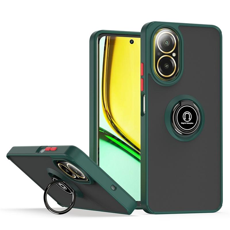Чехол Armor Funda для Realme C67 4G, магнитное металлическое кольцо, подставка, держатель, чехол для OPPO Realmi C67 C 67 RealmeC67 4G, матовый жесткий чехол