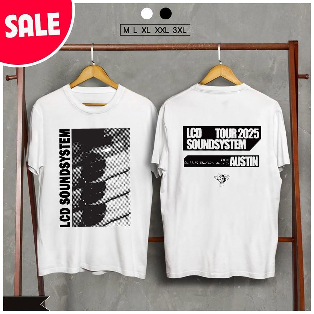 НОВАЯ футболка LCD Soundsystem Tour 2025 Austin White Все размеры AR287 Унисекс
