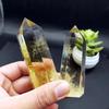 Unique Natural Crystal Beautiful Yellow Gem Home Decor Hexagonal Wand Column  Energy Stone Pyramid