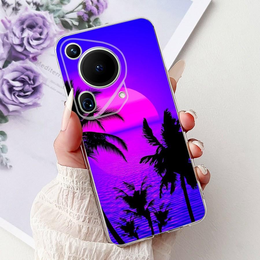 For Huawei Pura 70 Ultra Case Cute Cat Flower Soft Silicone Funda for Huawei Pura70 Pura 70 Pro+ Shockproof Cover Capa