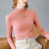 Semi-turtleneck Bottoming Shirt Women's New Women's Clothing Modal Long-sleeved T-shirt Warm Inside with Fleece Thickened Top