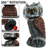 Fake Owl Decoy Lifelike Simulation Owl Bird Deterrent with 360° Swivel Head Realistic Owl Statue Scare Birds Plastic Fake Owl