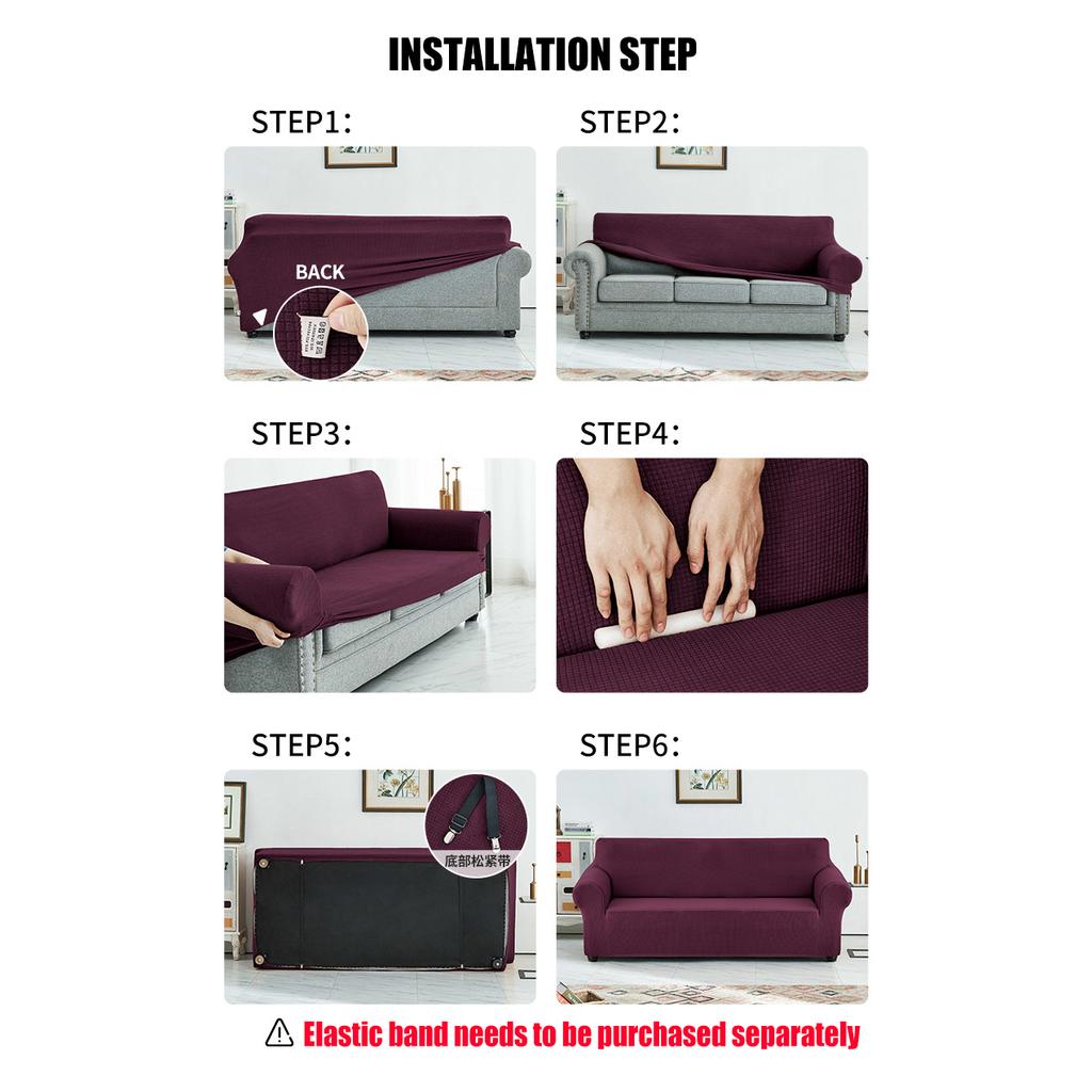 Waterproof Elastic Sofa Covers 1/2/3/4 Seats Solid Couch Cover Sofa Slip Cover Protector Bench Covers