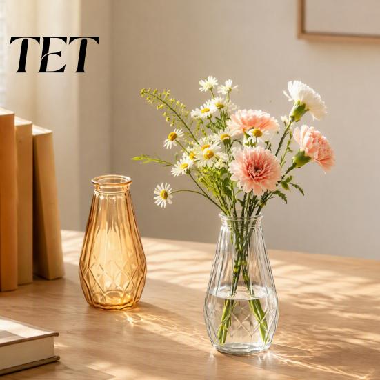 Smoke Gray Flower Holder Decorative Vase, Transparent Glass Style for Home Plastic Vase Decor, Modern Thickened Floral Container Fresh And Dried