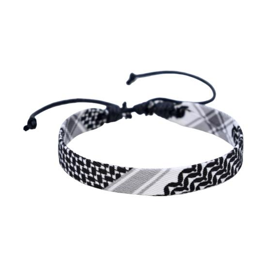 Регулируемый плетеный ремешок на руку с традиционными узорами, платок с геометрическим точечным принтом, стильный плетеный браслет, соответствующий цвету, браслет