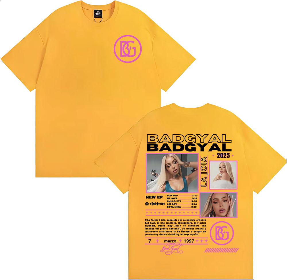 Singer Bad Gyal La Joia Album Tour 2025 Graphic Tshirts Unisex Women Clothing Fashion Aesthetic T Shirt Casual 100 Cotton Tshirt