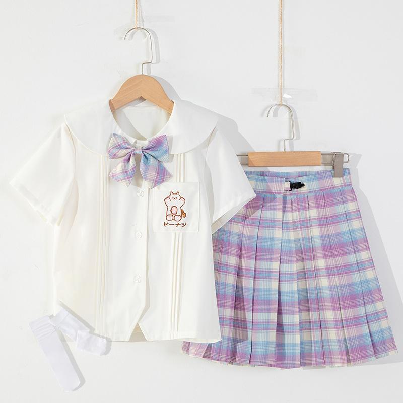 Юбки-плиссе в полоску и клетку для девочек JK, 13 цветов, 120-170, летняя детская школьная короткая юбка принцессы