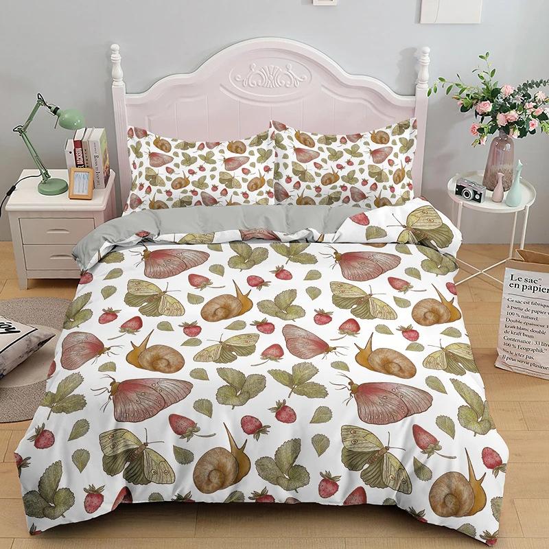 Cute Cartoon Snail Pattern Three-Piece Set Suitable For Boys And Girls Bedroom Decoration Bedding
