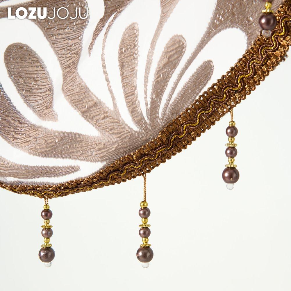 1PC LOZUJOJU European Jacquard Lightweight Fabric Valance Bead Border Curtain Head for Bedroom Living Room Window Decoration Home Decor