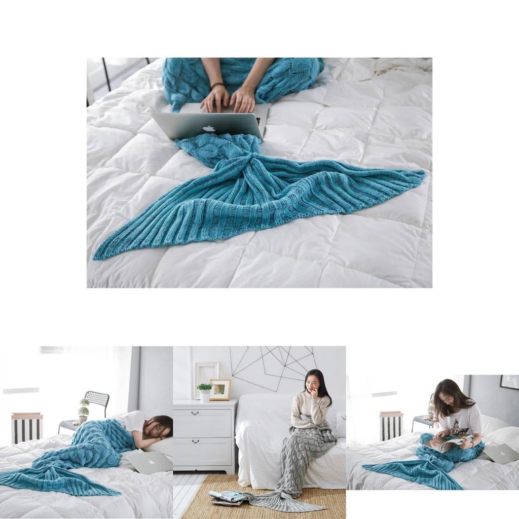 Mermaid Tail Blanket For Teens With Faux Cashmere Material Cozy Gift For Spring And Autumn Use