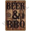 BBQ Zone Metal Sign Vintage Tin Sign Dad`s BBQ Yard Outdoor Party Decoration Plate Retro Barbecue Rules Slogan Decor Accessories