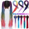 Hair Gradient Color Synthetic Hair Braided Ponytail Fake Hair Extension Dirty Braided Ponytail