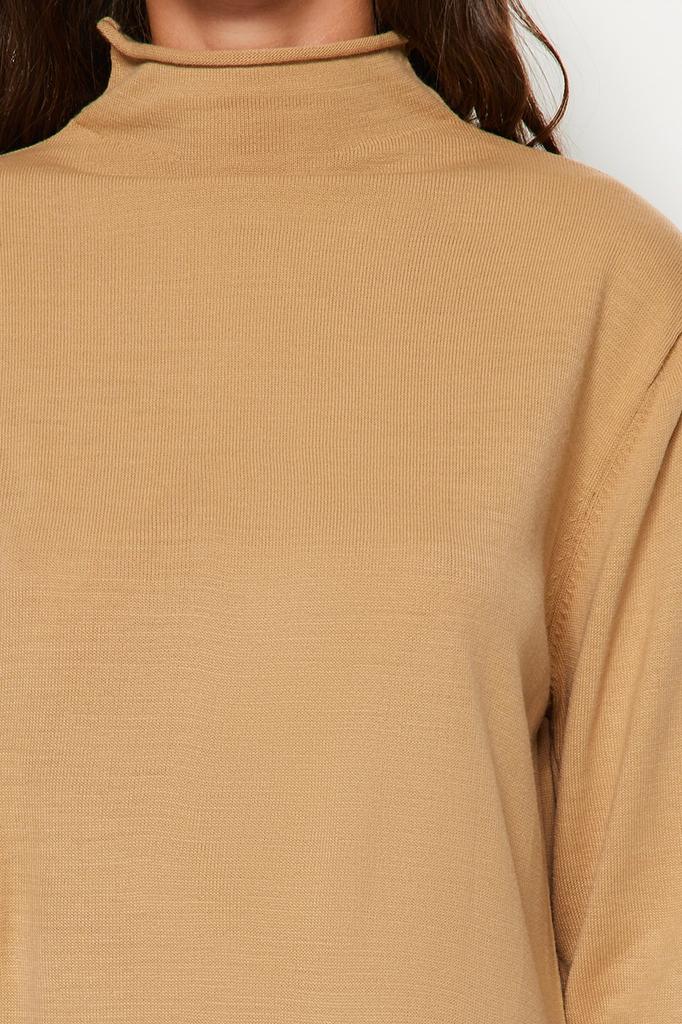 Women's Hijab Dress New Season Fashion Camel Turtleneck Knitwear Dress