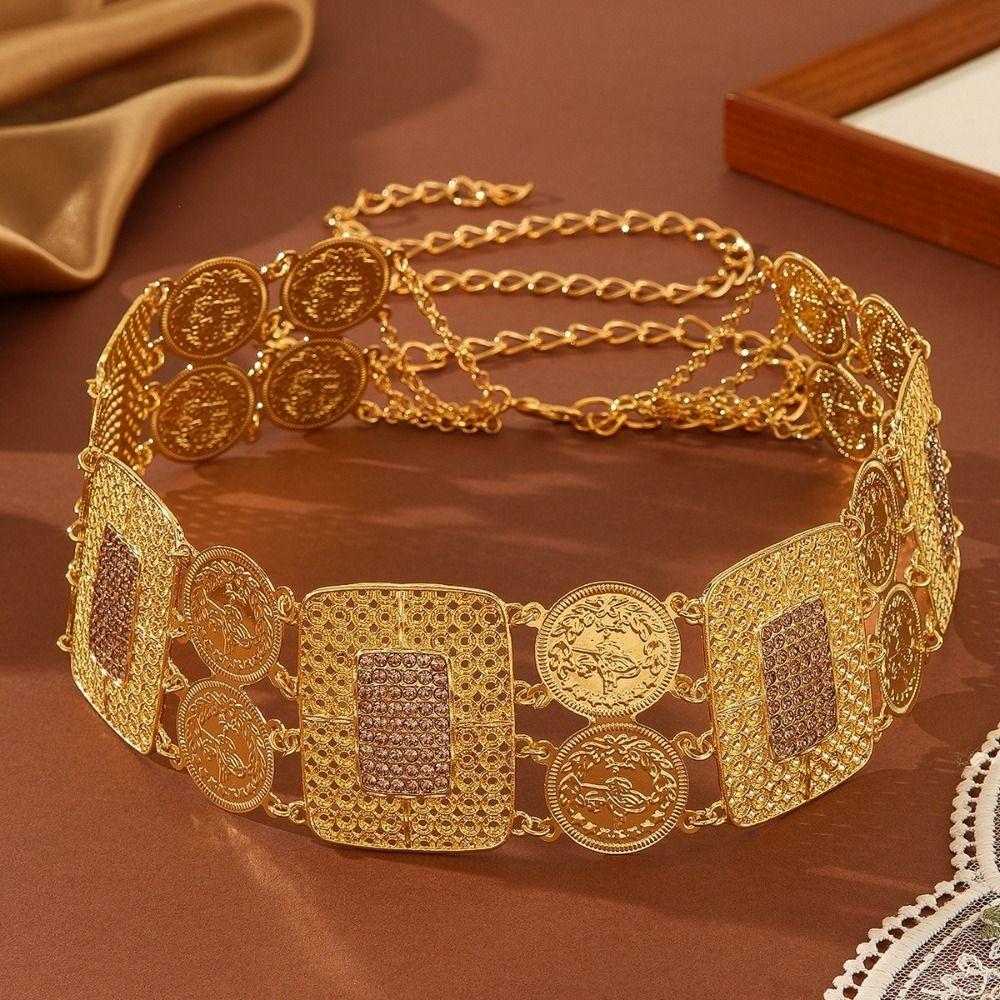 Inlaid Diamond Fringe Belt Alloy Fringe Waist Chain Vintage Waist Chain Belt For Weddings
