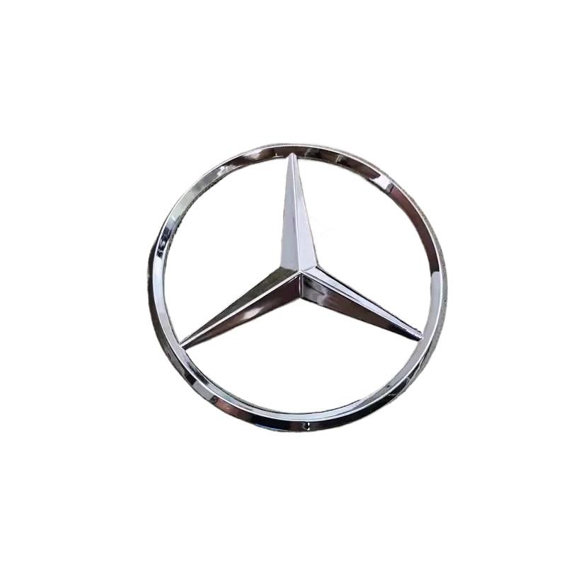 FFYE5 90mm ABS Chrome Black Logo Mercedes Emblem Rear Star Badge For Mercedes Benz W203 W206 W212 X253 W167 W166 W247 GLC GLE