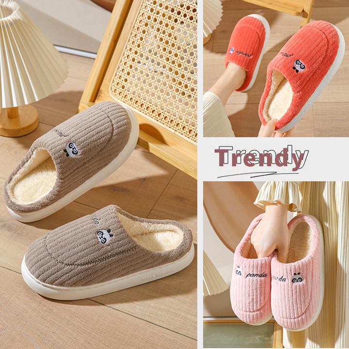 Новые хлопковые тапочки из овечьего хлопка для женщин зимой, домашняя теплая и утепленная обувь с мультяшной подошвой на толстой подошве для мужчин зимой