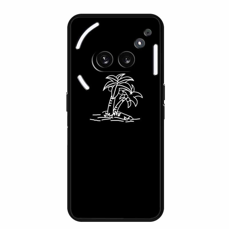 Чехол-бампер Nothing Phone 2A, светящийся в темноте, из мягкого черного ТПУ, с простым дизайном в виде линии
