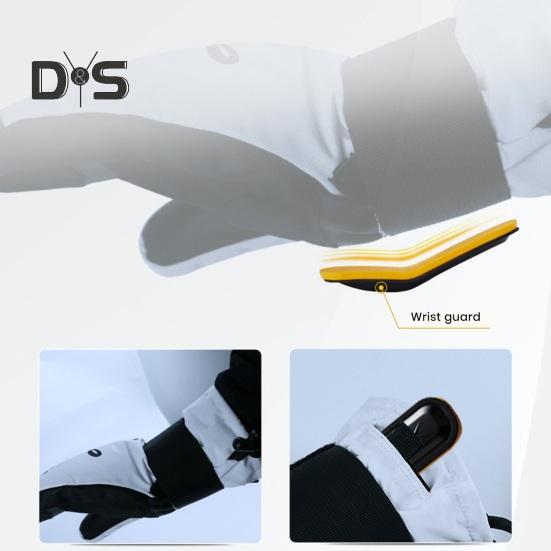 Лыжные перчатки со встроенной защитой запястья. Амортизирующие зимние перчатки из ЭВА. Водонепроницаемые теплые перчатки для сноуборда, катания на лыжах и велоспорта.