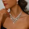 Shining Inlay Rhinestone Jewelry Set Water Drop Pendant Women Jewelry Set  Gifts