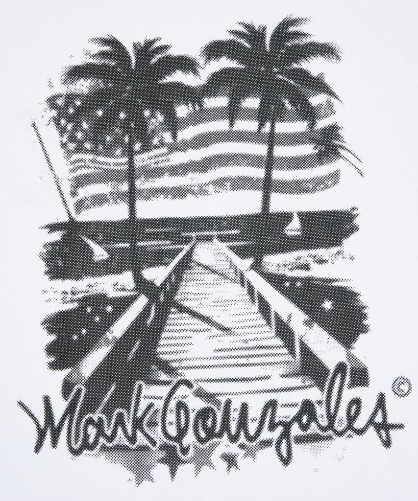 MARK GONZALES California Palm Tree Short Sleeve T-Shirt - White