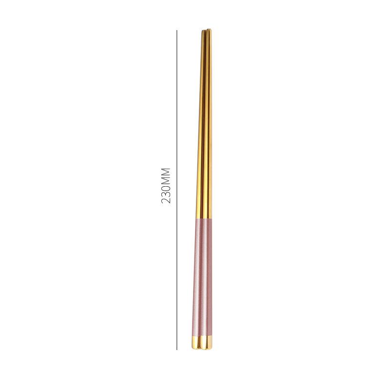 23cm Long Stainless Steel Chinese Chopsticks Reusable Tableware Non-Slip Noodles Sushi Food Chopsticks Sticks Kitchen Tools
