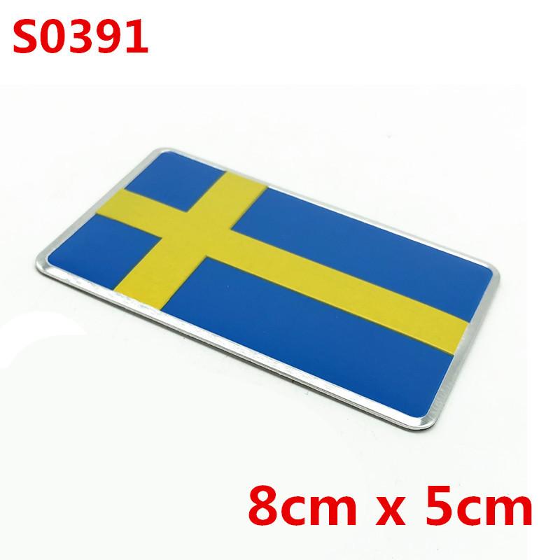1Pc Aluminum Sweden Flag Car Styling Sticker Emblem Decal Badge SE Cars Body Window Door for V70 XC60 S60 V60 V40 VW Golf