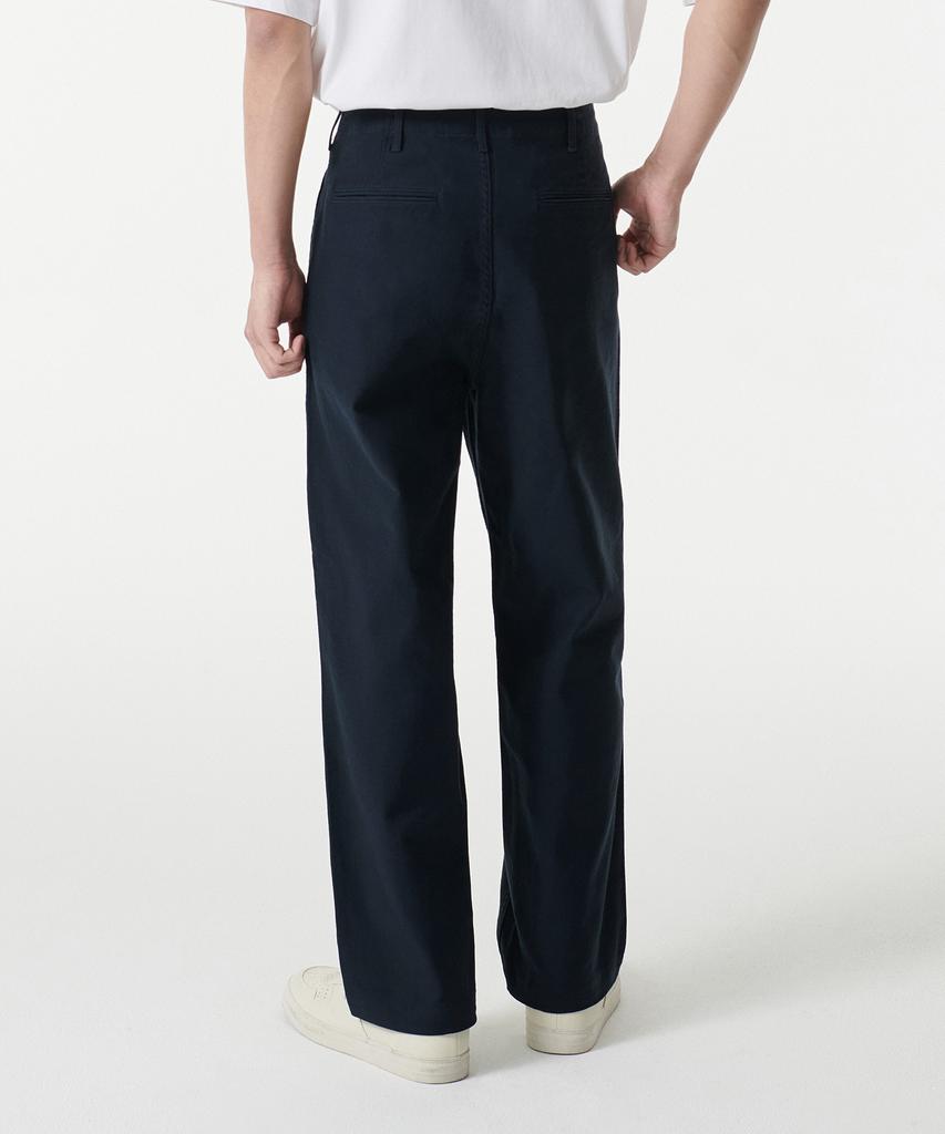 MUSINSA STANDARD Back Satin Tapered Officer Pants [Navy]