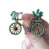 Retro Green Bicycle Brooch, Fresh Plant Fashion, Men's and Women's Brooch Chest Flower