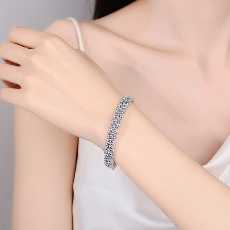 Браслет из стерлингового серебра 925 пробы с инкрустацией муассанитом в подарок вашей девушке и лучшему другу, высококачественный браслет с детским дыханием