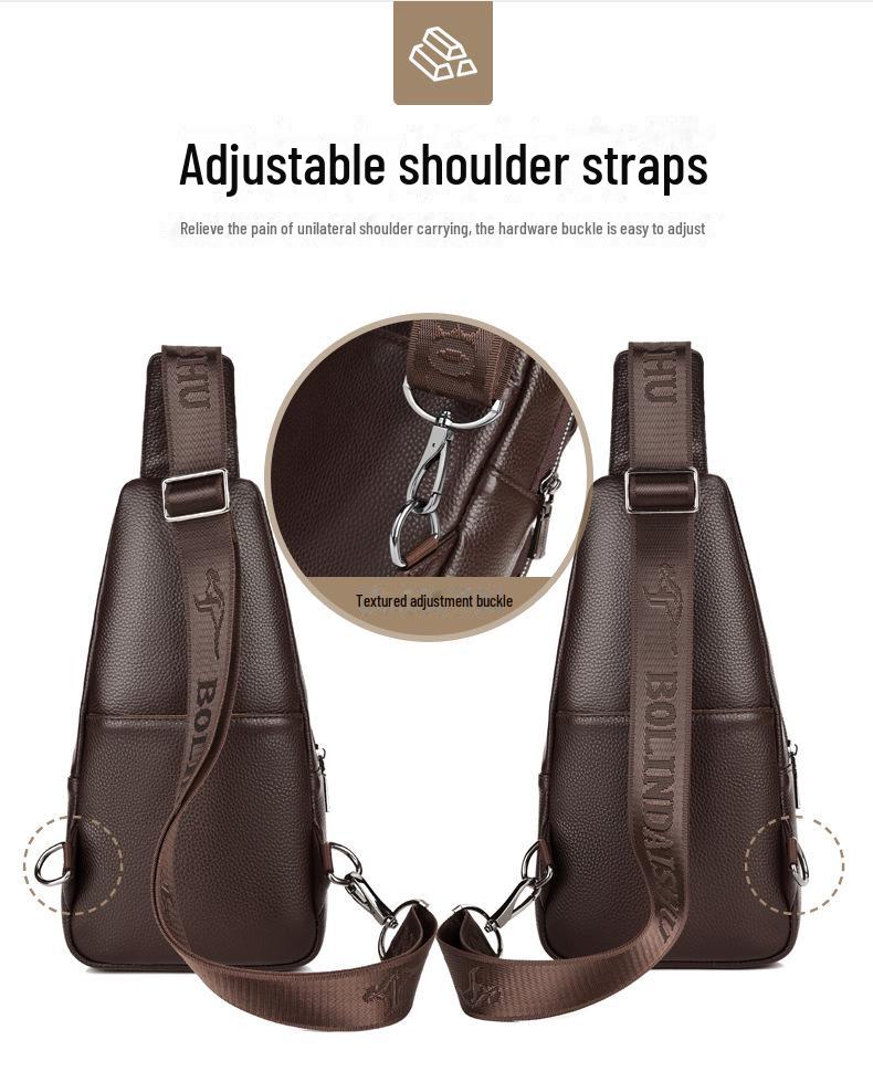 Мужская сумка-мессенджер Bolindaishu из натуральной кожи