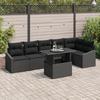 VidaXL 7-piece Garden Sofa Set with Black Poly Rattan Cushions 3349019