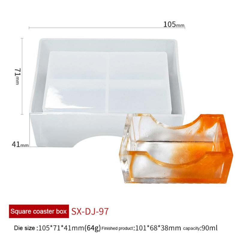 5 шт./компл., коврики для чашек, формы для подставок, формы из смолы, ящик для хранения, формы для эпоксидной смолы