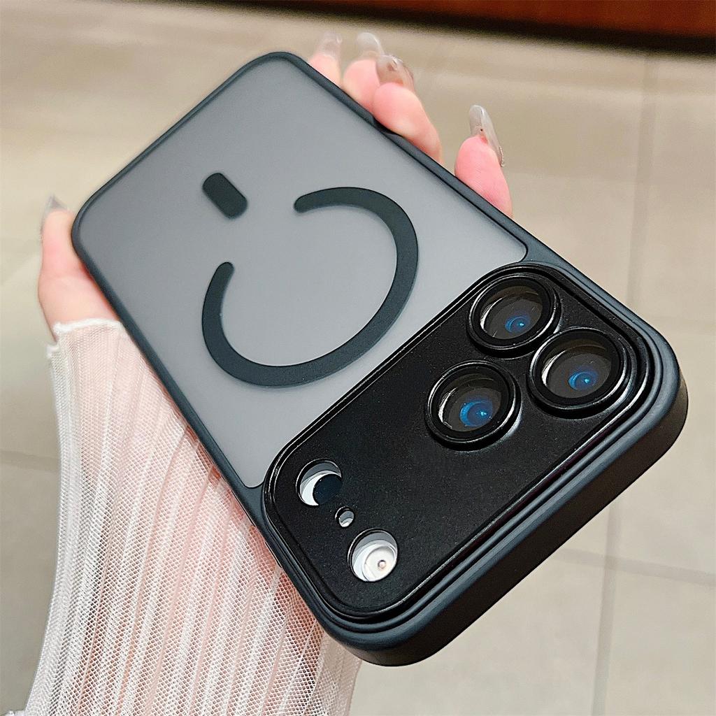 Защита камеры Для iPhone 17Air 17Pro 17 Полупрозрачный жесткий Магнитный чехол Для iphone 16 15 14 13 12 Pro Max Противоударный чехол