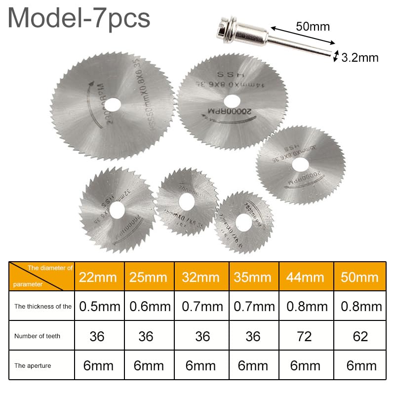 Mini HSS Metal Cutter Circular Saw Disc Wheel Blade Woodworking Durable Precision Cut Mandrel Mini Rotary Tool Accssory Set