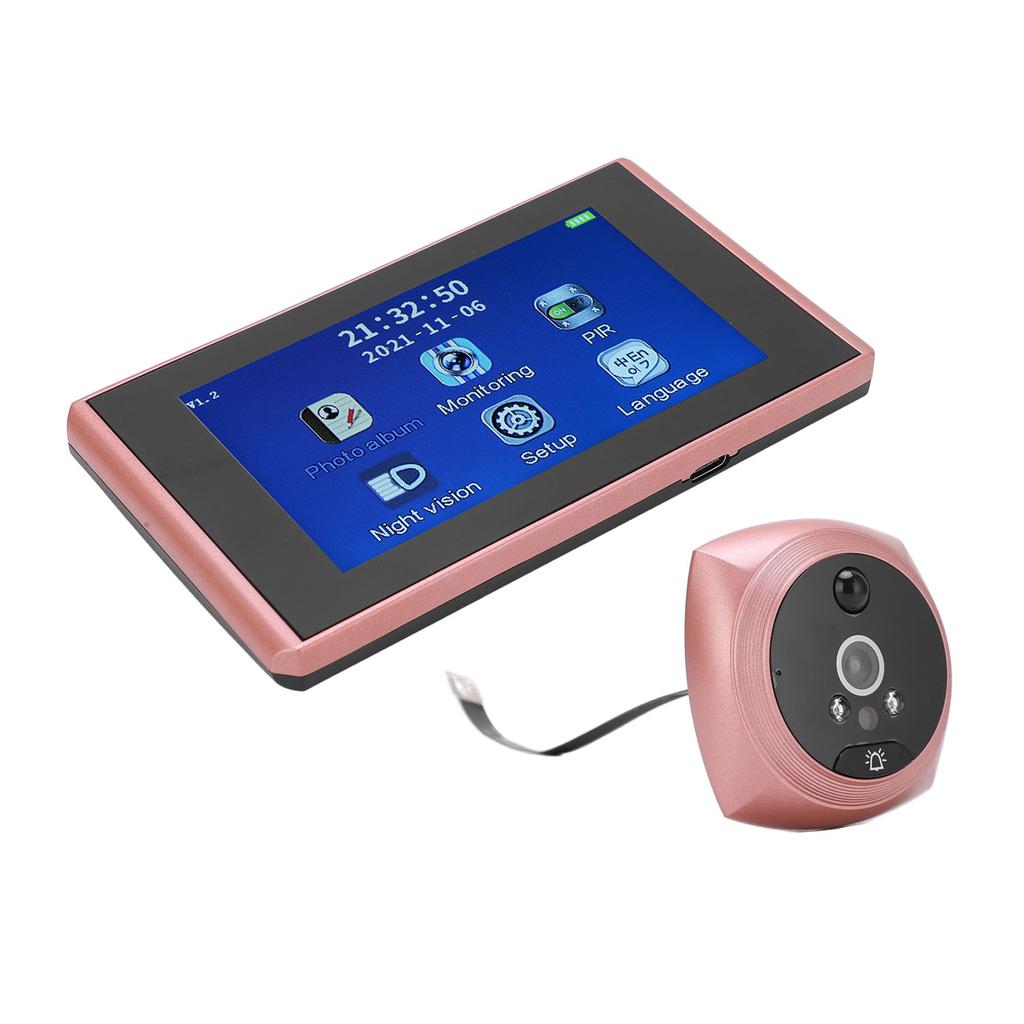 Дверной цифровой глазок с высоким разрешением, просмотр в реальном времени, умный дверной звонок, глазок с 4,3 дюйма