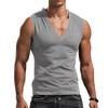 Men's Muscle Sleeveless T-shirt Men Summer Loose Tank Top Solid V Neck Vest Tee Men Tops