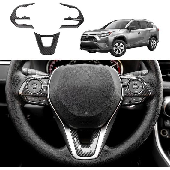 for Toyota RAV4 ABS Carbon Fiber Center Console Cup Holder Frame Trim Panel Cover Decoration for Toyota RAV4 2019 2020 2021 2022 Interior