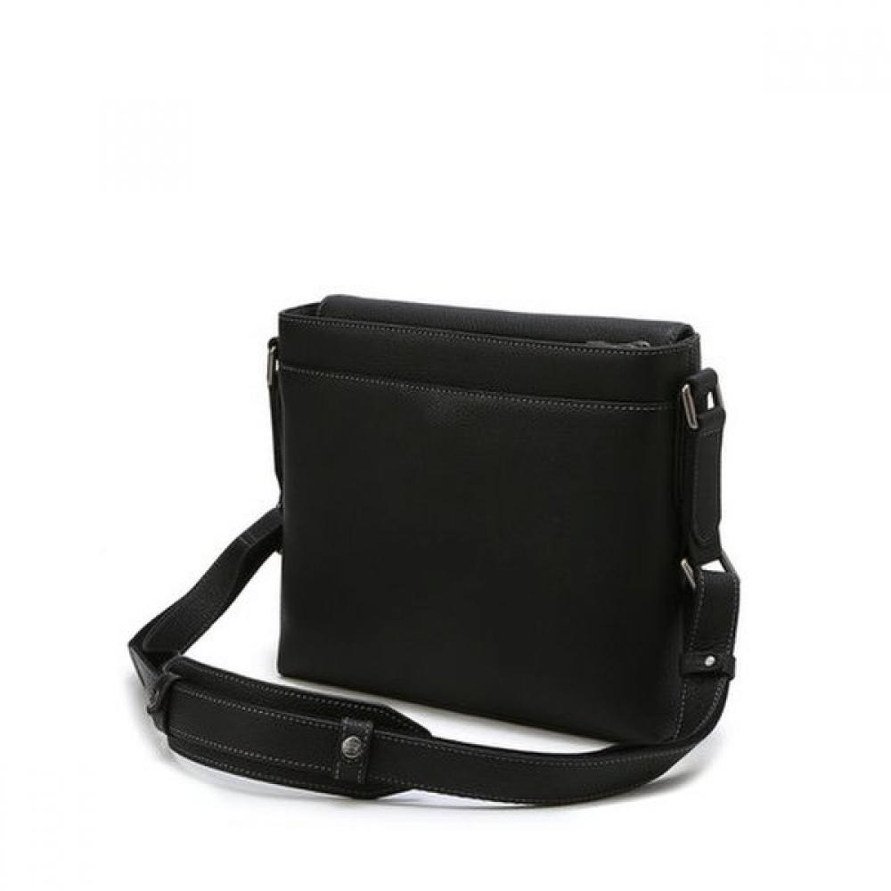 Daks Black Leather Crossbody Bag With Grid Pattern Dbba4f263bk