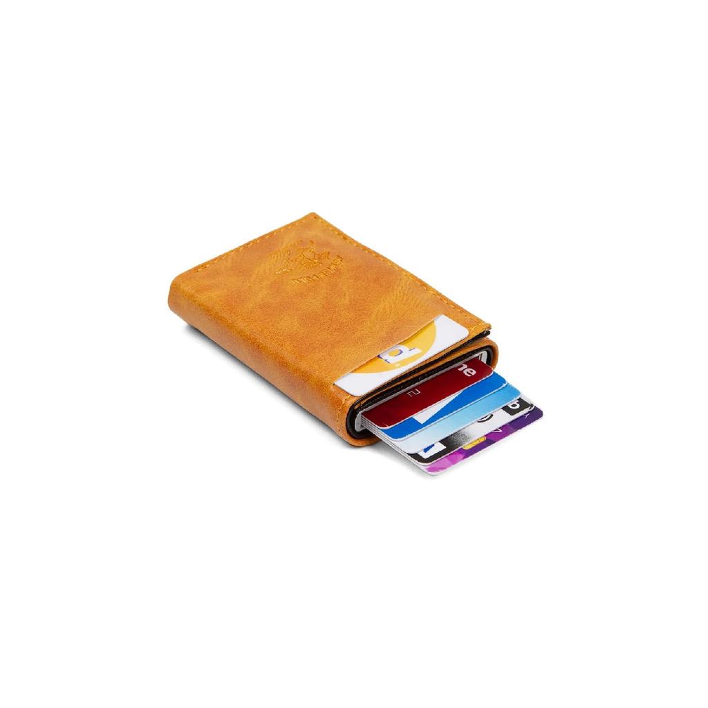 Сиреневый кожаный кошелек с Rfid-защитным алюминиевым механизмом, автоматическим держателем для карт и отделением для бумажных денег