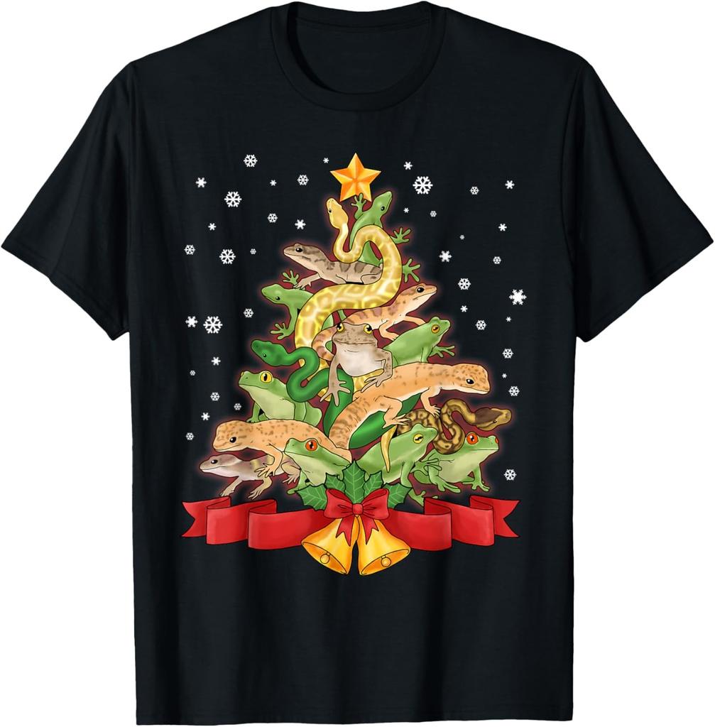 Christmas Herping Gift Herpetology Tshirt Frog Snake Herp T-Shirt