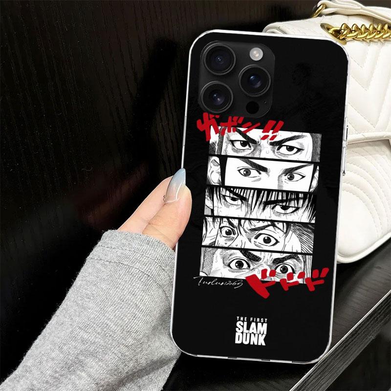 Anime S-SLAM DUNK Case for iPhone 13 12 Mini 11 Pro Max Soft Phone Cover X XS XR 7 SE 8 Plus 6 6S 5 5S Silicone Black Capa