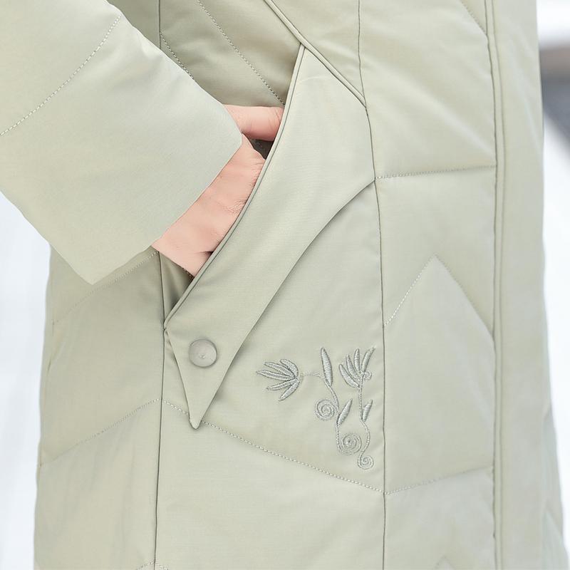 Middle-aged Women's Winter Coats New Casual Thick Warm Women's Jackets Hooded Fur Collar Long Parkas