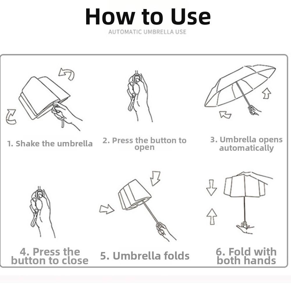 Rose Pattern Automatic Umbrella Three Folding Portable Folding Umbrella Lightweight Reinforced Frame Sun Protection Umbrella