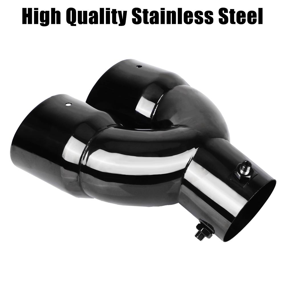 Двойной выпускной двойной ствол задний выхлопной наконечник глушитель выхлопная труба нержавеющая сталь универсальные автомобильные аксессуары 63 мм автомобильный вход