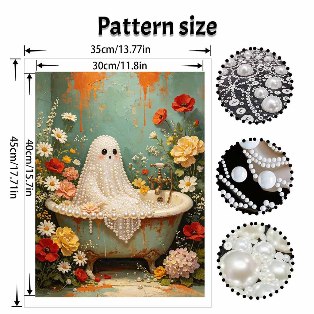 Halloween pearl bath ghost floral painting art kit handmade diy home decorations